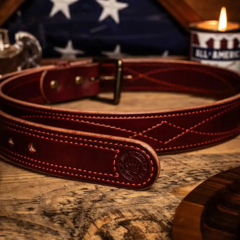 Handmade leather gun belt and concealed carry belt, made in USA