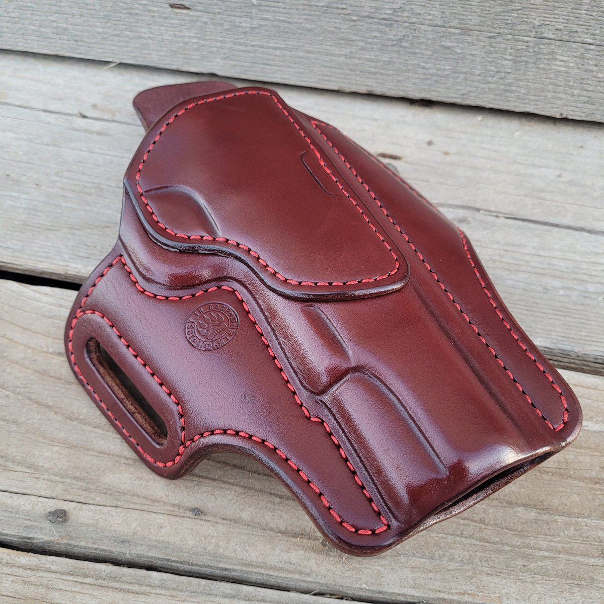 5" 1911 Classic Holster All Mahogany Red Stitching