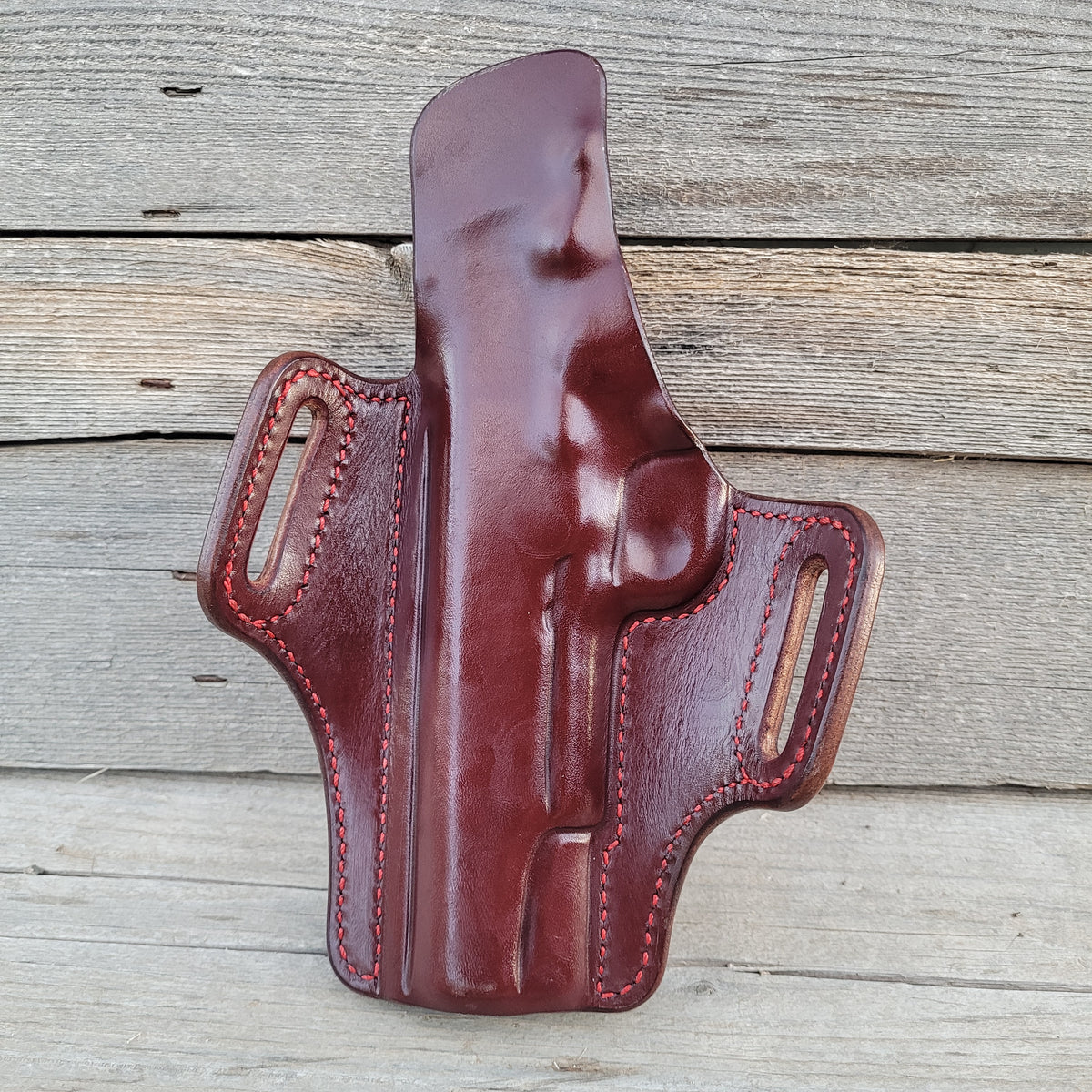 5" 1911 Classic Holster All Mahogany Red Stitching