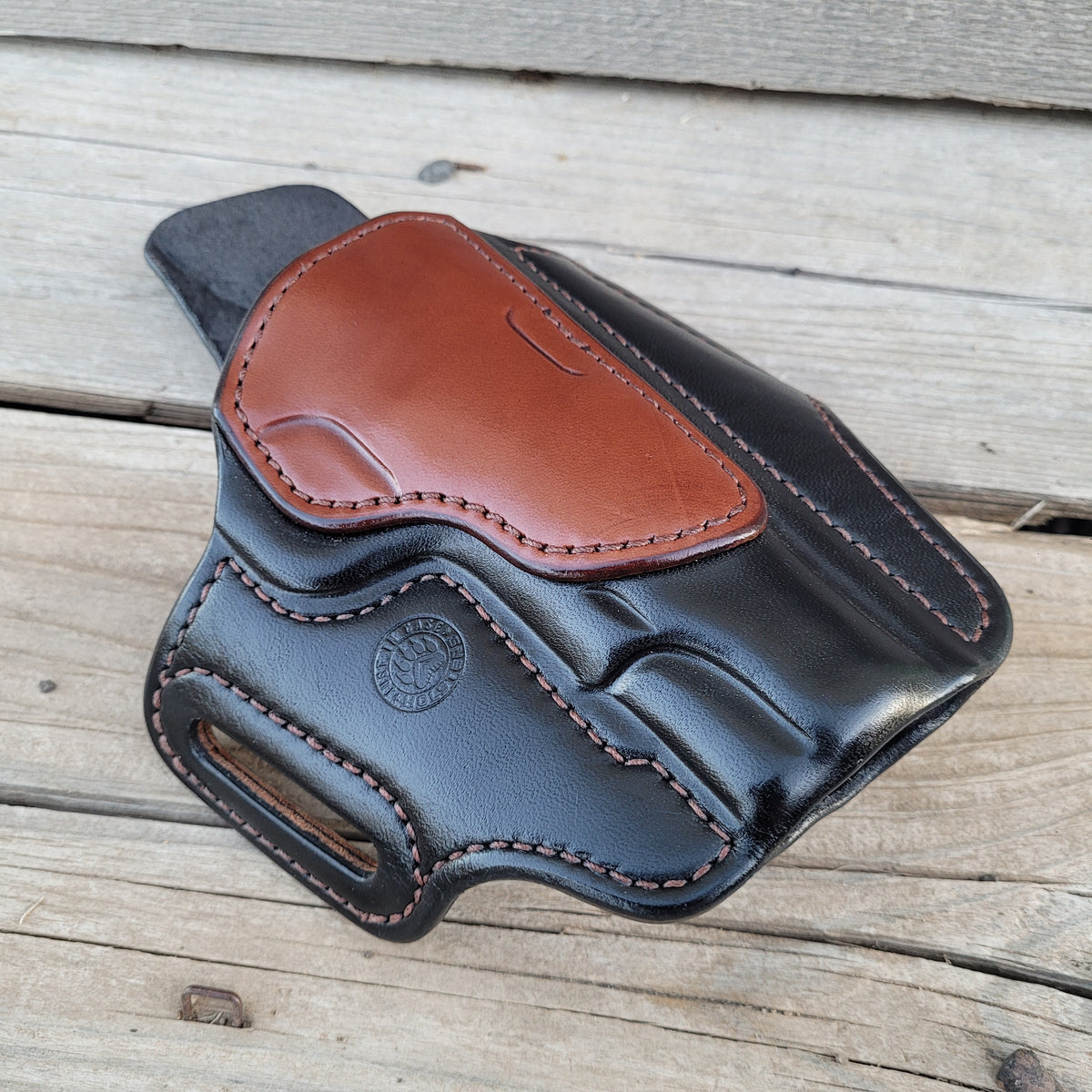 4.25" 1911 Classic Holster Black/Brown Brown Stitching