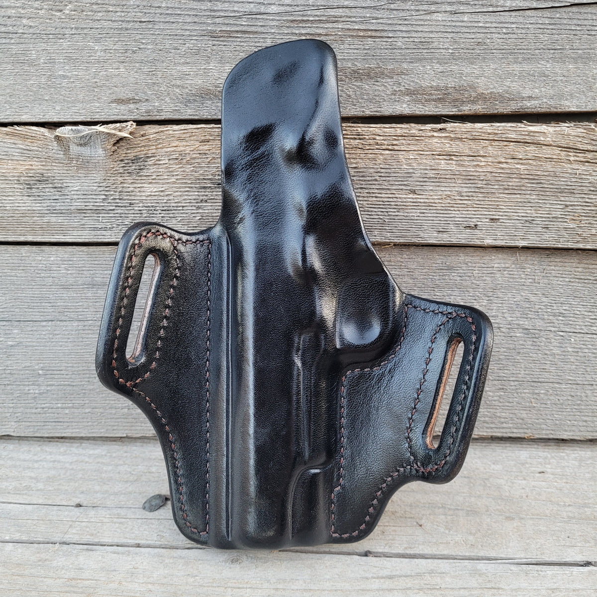 4.25" 1911 Classic Holster Black/Brown Brown Stitching