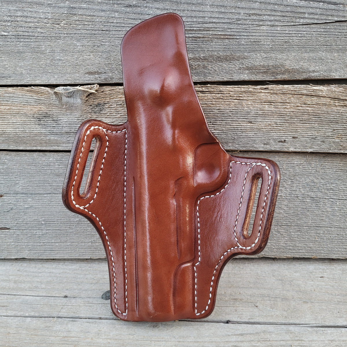5" 1911 Classic Holster Brown White Stitching Partial Hex stamp
