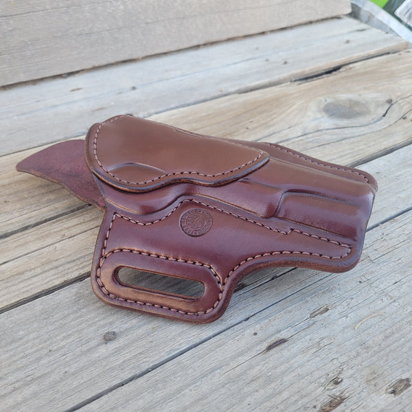 5" 1911 Classic Holster Mah/Brn, Brown Stitching