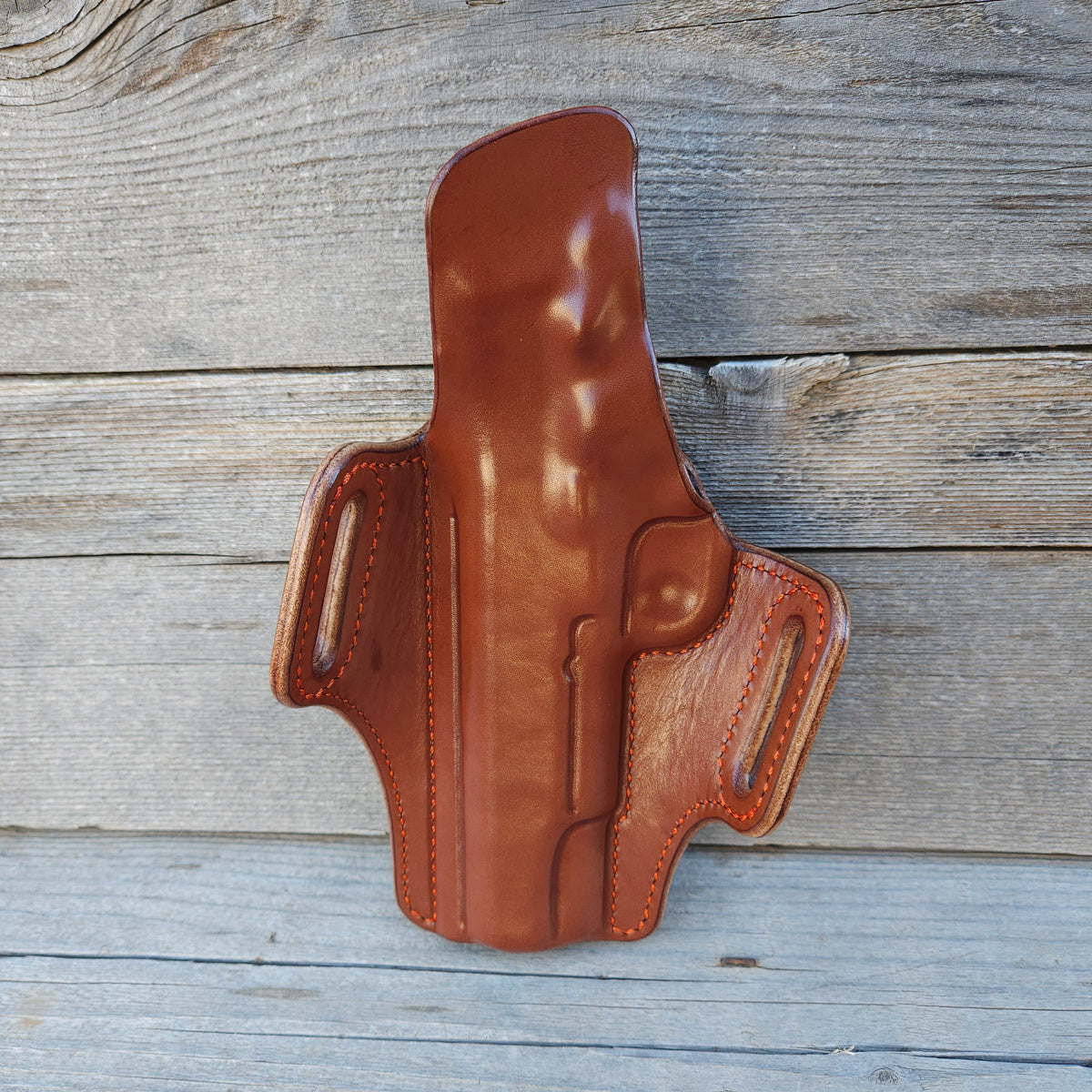 5" 1911 Classic Holster Brn/Ches Burnt Orange Stitching and basket stamp